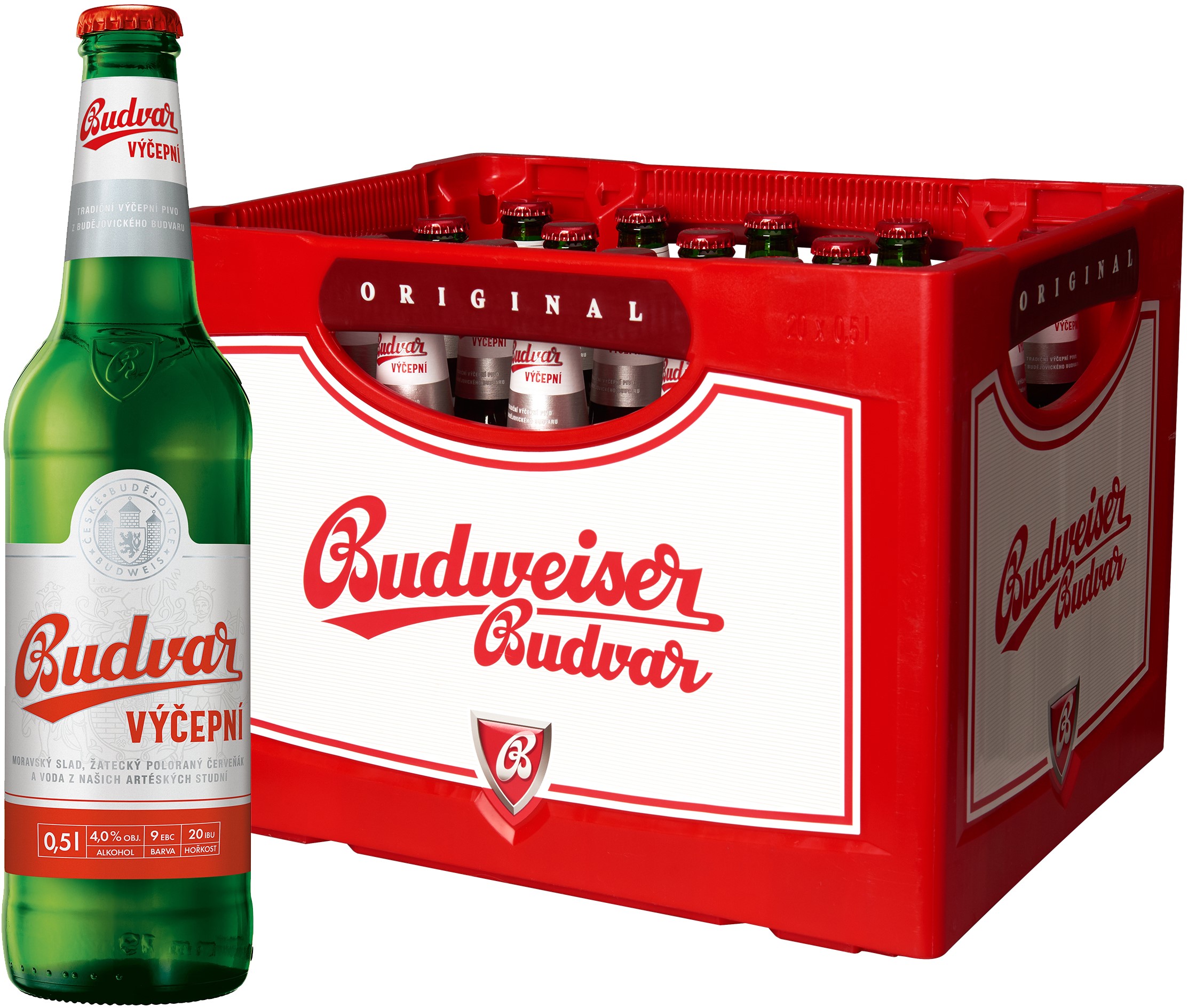 Budvar 10 světlé výčepní 20x0,5L