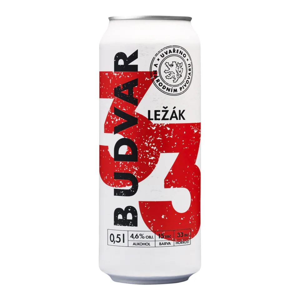 Budvar 33 ležák 24x0,5L plech