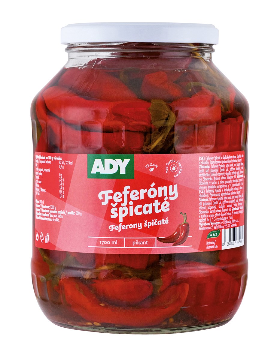 Feferony ADY špičaté pálivé 1300g