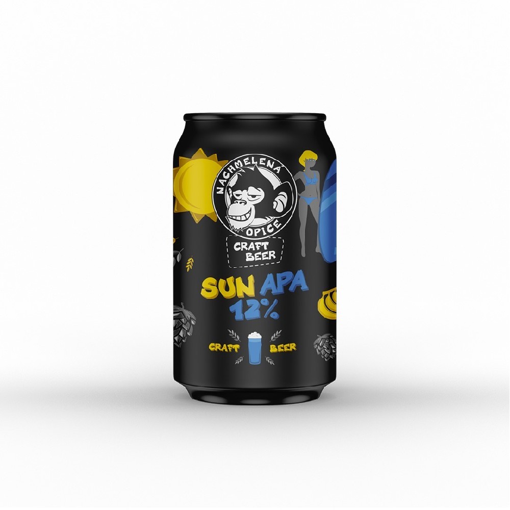 Nachmelená opice 12 sun apa 0,33l plech