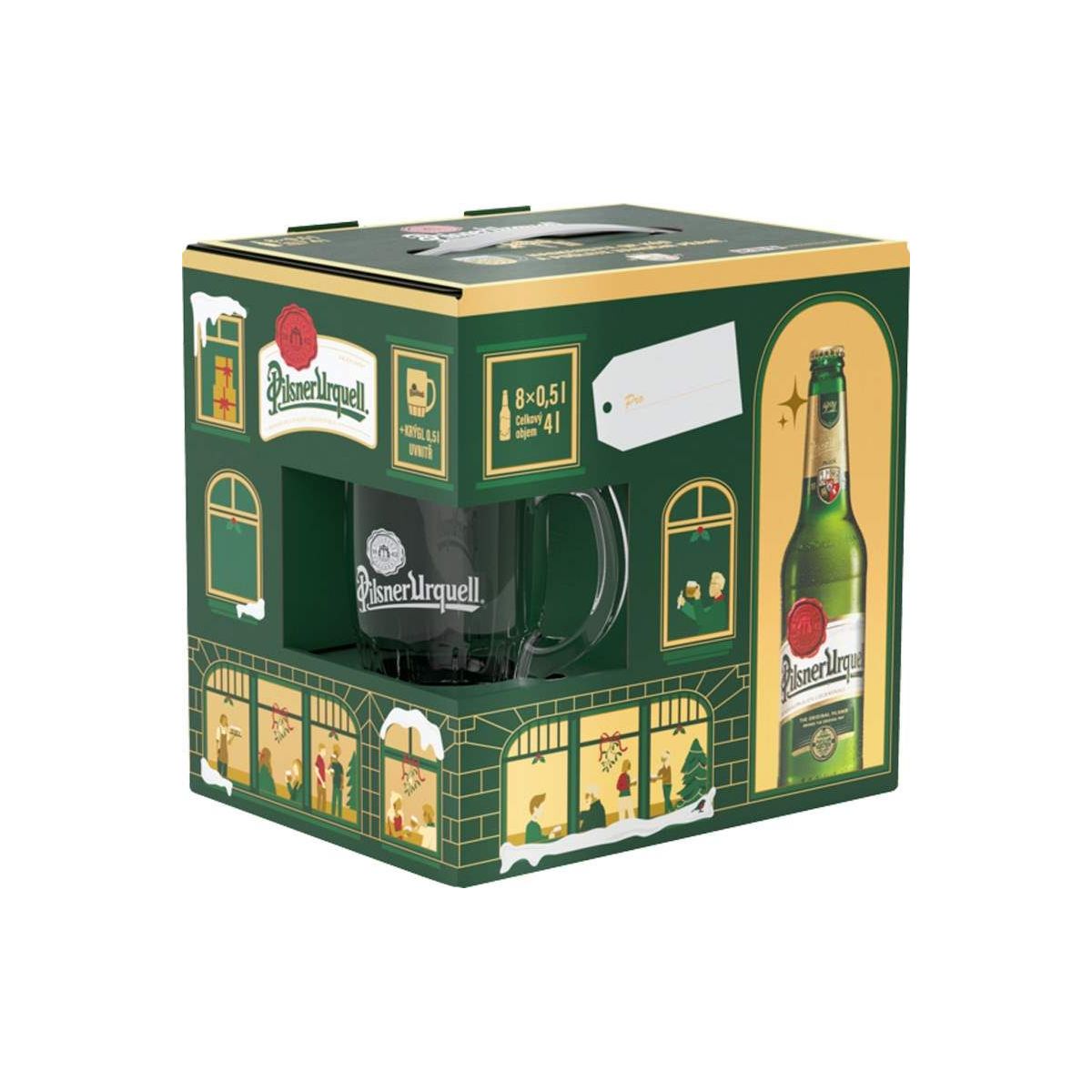 Pilsner Urquell 0,5L 8 pack + Sklo