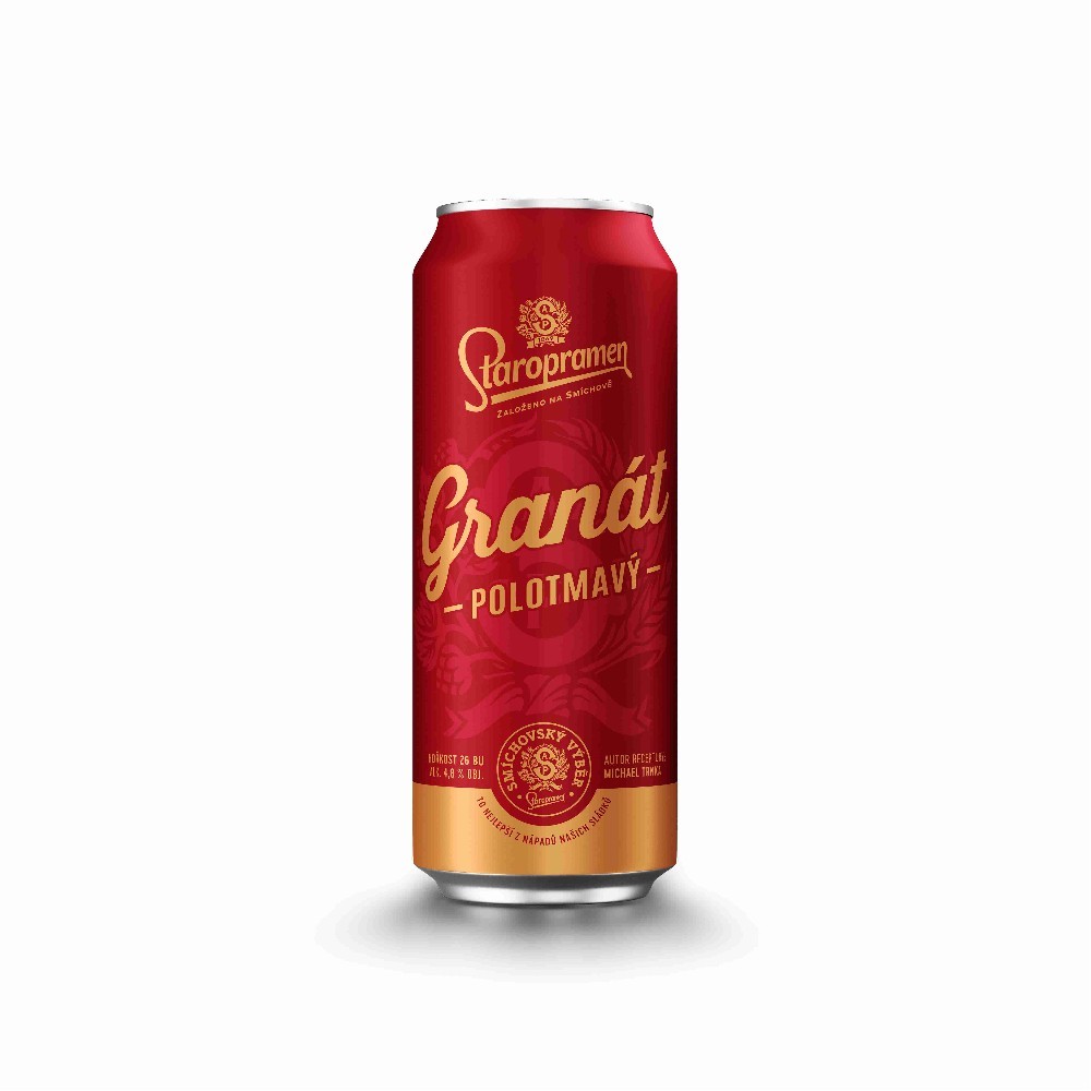 Staropramen granát 24 x 0,5l plech