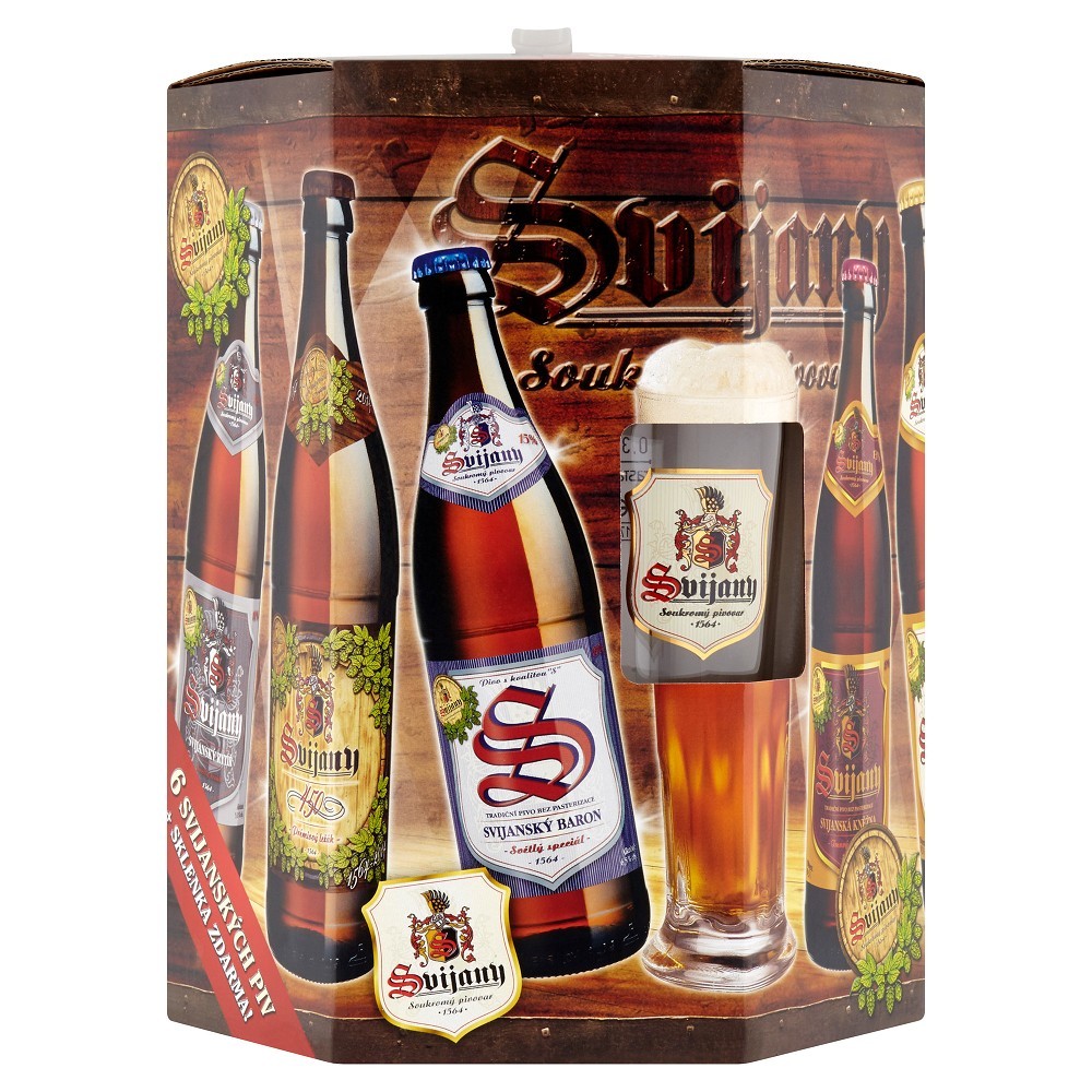 Svijany 6 piv +1x sklenička 6x0,5L