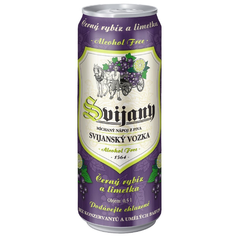 Svijany Vozka čer. rybíz -limeta 0,5L plech